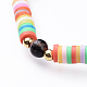 Polymer Clay Heishi Bead Stretch Charm Bracelets BJEW-JB04562-01-2
