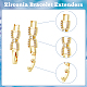 DICOSMETIC 10Pcs 2 Colors Bowknot Rhinestone Foldover Extension Clasp Platinum Gold CZ Fold Over Clasp Watch Band Clasps Cubic Zirconia Watch Band Clasps Bracelets Clasp for Jewelry Making ZIRC-DC0001-09-4