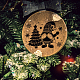 OLYCRAFT 2pcs Christmas Tree Silk Screen Printing Stencils Snowflake Self-Adhesive Santa Claus Mesh Transfers Stencils Washable Silk Screen Stencils for Printing on Wood DIY T-Shirts 19.5x14cm DIY-WH0337-017-4