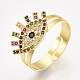 Adjustable Brass Micro Pave Cubic Zirconia Finger Rings RJEW-S044-026-1