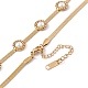 Collana pendente fiore di perle di plastica con catene a spina di pesce NJEW-G090-01G-4