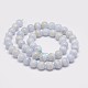 Chapelets de perle en agate de dentelle bleue naturelle G-K153-B02-6mm-AB-2