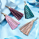 WADORN 4 Colors Leather Tassel Charms FIND-WR0005-87-4