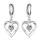 Perfect Design Heart Brass Cubic Zirconia Dangle Earrings EJEW-BB06458-1