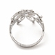304 anillo ajustable mariposa con estrella de acero inoxidable para mujer RJEW-B027-08P-3