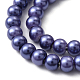 Brins de perles rondes en verre teinté écologique X-HY-A002-4mm-RB079N-2