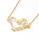 Brass Cubic Zirconia Pendant Necklace & Stud Earring Jeweley Sets SJEW-L154-11G-2