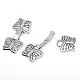 Butterfly Tibetan Style Alloy Fold Over Clasps X-TIBE-R308-02AS-NR-1