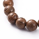 Bracelets extensibles en perles de bois unisexes BJEW-JB04957-2