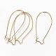 Brass Hoop Earrings Findings Kidney Ear Wires X-EC221-4G-1