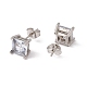 6 Pairs Tiny Cubic Zirconia Square Stud Earrings EJEW-G291-01D-M-4