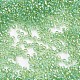 Mgb松野ガラスビーズ  日本製シードビーズ  15/0つの透明な虹のガラス丸穴のシードビーズ  薄緑  1.5x1mm  穴：0.5mm  約5400個/20g X-SEED-Q033-1.5mm-19R-2