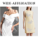 BENECREAT 10pcs Flower Sequence Lace Applique White 3D Applique sew on Patches Embroidery Trim for Bridal Veil Headwear DIY-BC0009-35-6