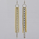 Fashionable Iron Chain Tassel Earrings EJEW-PJE505-1