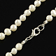 Collares de abalorios de perlas elegante NJEW-Q282-04-3
