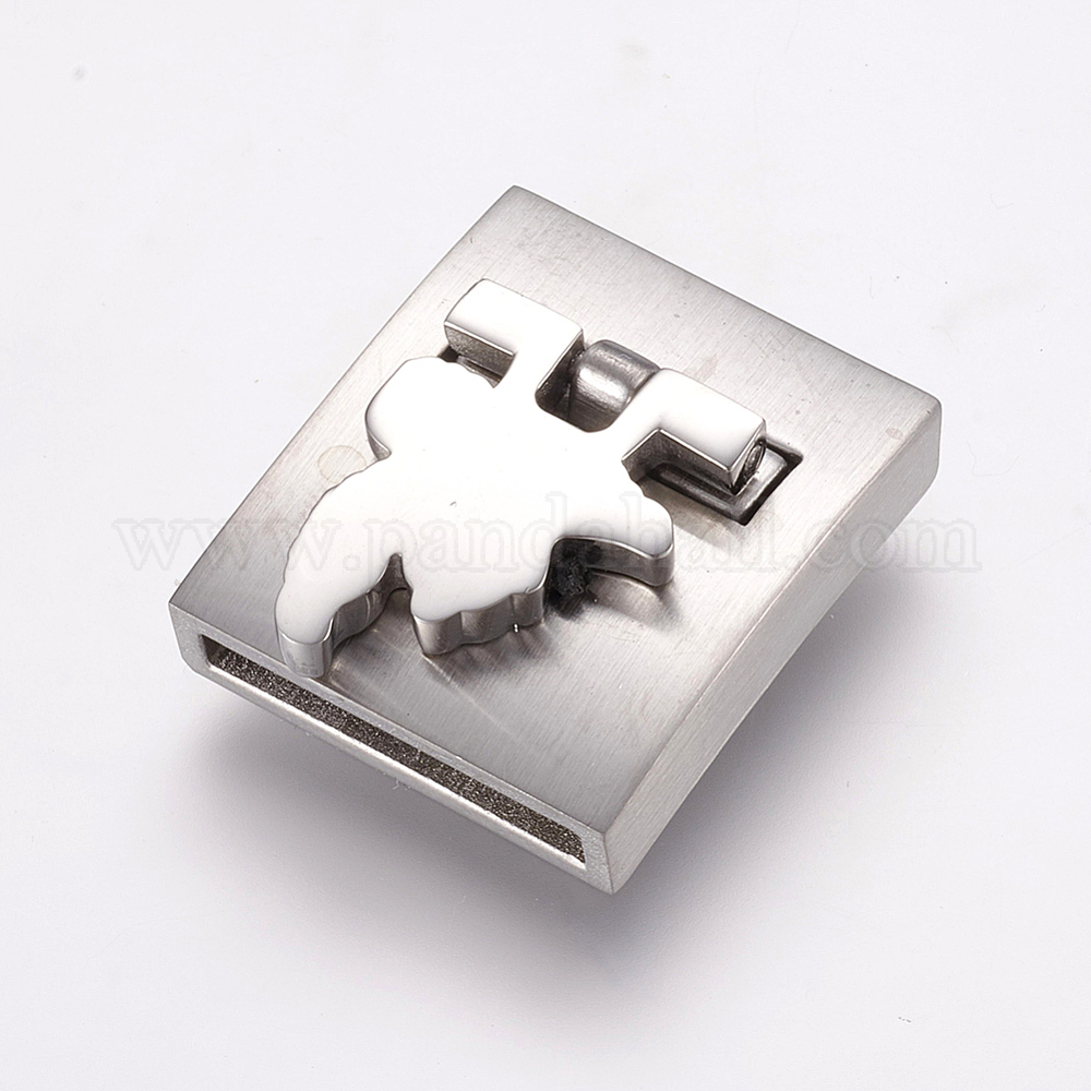 10 Fermoirs Magnétiques Acier Inoxydable 26x8mm - Pour Fabrication De Bijoux - Neuf