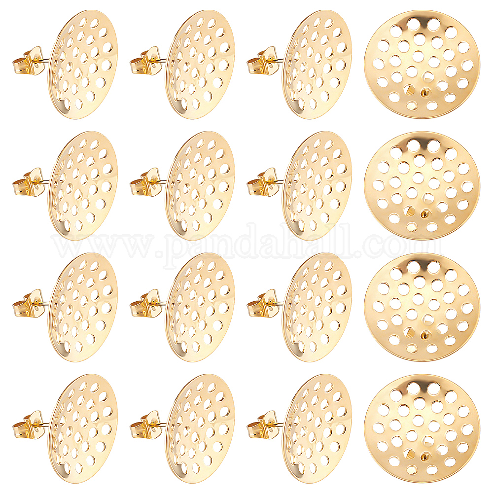 Shop DICOSMETIC 20Pcs Stainless Steel Stud Earring Findings Blank
