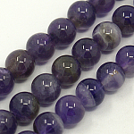 Naturstein Perlen Stränge, Amethyst, ab Klasse, Runde, lila, 4 mm, Bohrung: 1 mm, ca. 88 Stk. / Strang