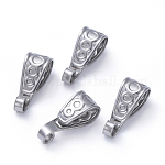 Трубчатые дужки из нержавеющей стали 304, устойчивые к потускнению, петля под залог, бейлы, слеза, цвет нержавеющей стали, 15x6x6 мм, отверстия : 3x2 mm и 8x4.5 мм