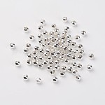 Perles séparateurs en fer, ronde, couleur d'argent, 5mm, Trou: 1.8mm