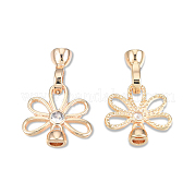 Brass Pave Clear Cubic Zirconia Fold Over Clasps KK-N232-487