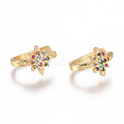 Серьги-манжеты с цирконом из позолоченной латуни EJEW-L244-25G