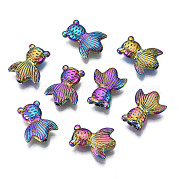 Rack Plating Rainbow Color Alloy Beads PALLOY-S180-336