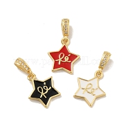 Латунные микро проложить кубического циркония подвески KK-B059-38G