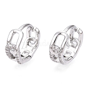 Латунные серьги-кольца из прозрачного кубического циркония EJEW-C121-16P