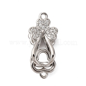 Замки из латуни с микропейвом и прозрачным фианитом KK-C075-28P