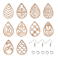 SUNNYCLUE 520Pcs 80 Pairs Unfinished Wooden Earrings Wood Earring