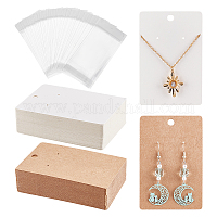 Jewelry Display Cards 100 PCS Necklace Display Cards With Adhesive Selling  Fold Over Hang Tags Cards