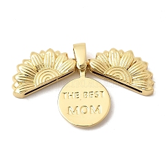 Pendentifs en laiton ouvrant, breloques de fleurs, Plaqué longue durée, crémaillère plaquage, sans cadmium et sans plomb, véritable 18k plaqué or, 20x19x4mm, Trou: 3x4mm