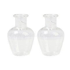 Contenants de perles de verre transparentes, forme de vase, clair, 2x2.95 cm, Diamètre intérieur: 0.5 cm