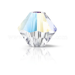 Perle di cristallo preciosa®, cristallo ceco, bicono(451 69 302 rondelle), 00030 201 cristalli glitterati, 3mm, Foro: 0.8 mm