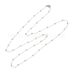 Collane a catena a maglie sferiche/catena satellite in acciaio inossidabile 304&nbsp;SA-CBA4160-20P