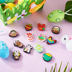 12 шт. 12 стиля пасхальных силиконовых бусин SIL-TA0002-56