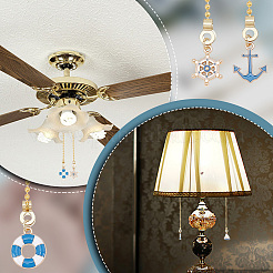 10 Stück 5 Stile Legierung Emaille Charms Deckenventilator Zugkette Verlängerungen&nbsp;HJEW-HY00035