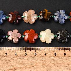 Смешанные природных драгоценных камней цветочные бусины нити G-L241B-07