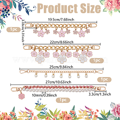4 pz 4 stili lega rosa smalto fiore ciondolo borsa catene decorative&nbsp;FIND-GA0008-19
