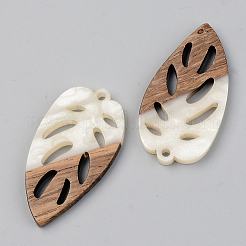 Ciondoli in resina opaca e legno di noce&nbsp;LS-RESI-S389-048A-C04