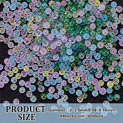 5040 шт. 6-х цветные светящиеся пузырьковые микробусины&nbsp;SEED-PH0002-66