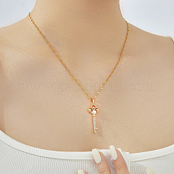 Элегантные латунные ожерелья с подвеской в виде цветка ириса с прозрачным кубическим цирконием HJ7231