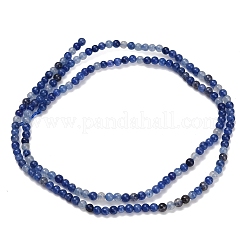 Природные голубые авантюрин бисером пряди&nbsp;G-Z116-A25-2mm