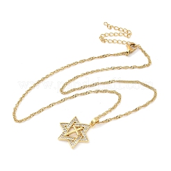 Ожерелья с подвесками из нержавеющей стали 304 с микропаве из прозрачных кубических цирконий для женщин&nbsp;LS-NJEW-U047-01B-G