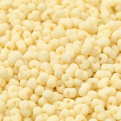 ガラスのフロストシードビーズ  ピーナッツ  ライトゴールデンロッドイエロー  3.5~4x2~2.5x2~2.3mm  穴：0.8mm  約8000個/ポンド&nbsp;SEED-K009-05B-08