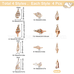 16 шт. 4 подвески в виде спиральных ракушек с гальваническим покрытием&nbsp;SSHEL-SC0001-19