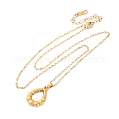 Ожерелья с подвеской в форме капли из нержавеющей стали 304 NJEW-H059-28G