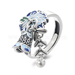 Цветок с листом 925 перстень с эмалью из стерлингового серебра&nbsp;FS-WGABCB6-01