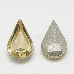 Cabochons en verre avec strass de dos avec point&nbsp;RGLA-T082-5x8mm-04